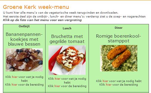 Klik hier voor de vegetarische recepten
